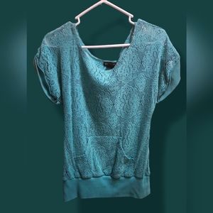 Women's green see-through blouse - size M